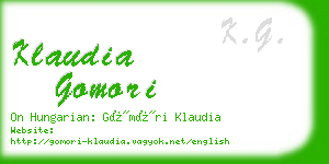 klaudia gomori business card